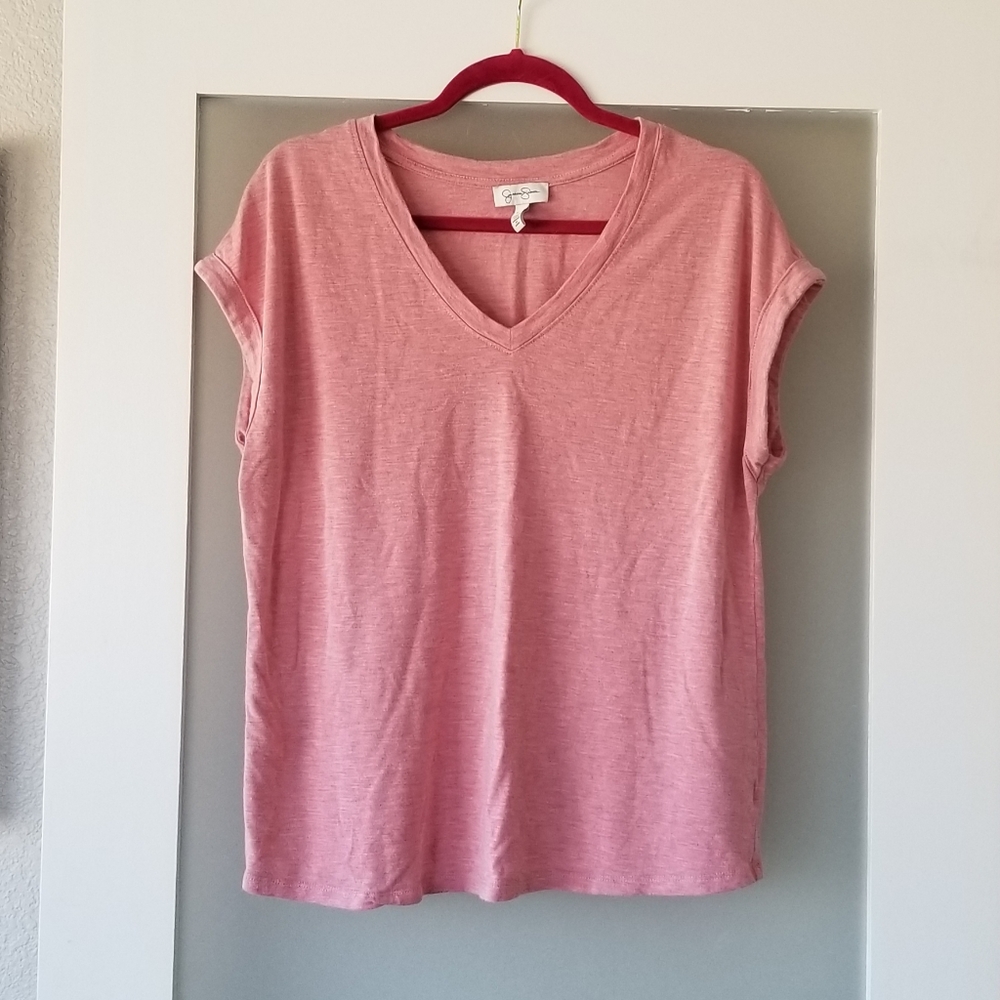 Jessica Simpson Pink V-Neck Top